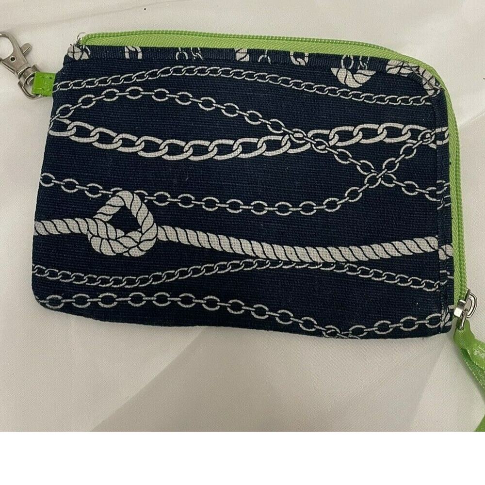 Thirty-One Zip Around Wallet Anchor Pattern Wristlet Vacation Cruise Nautical